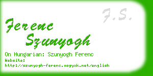 ferenc szunyogh business card